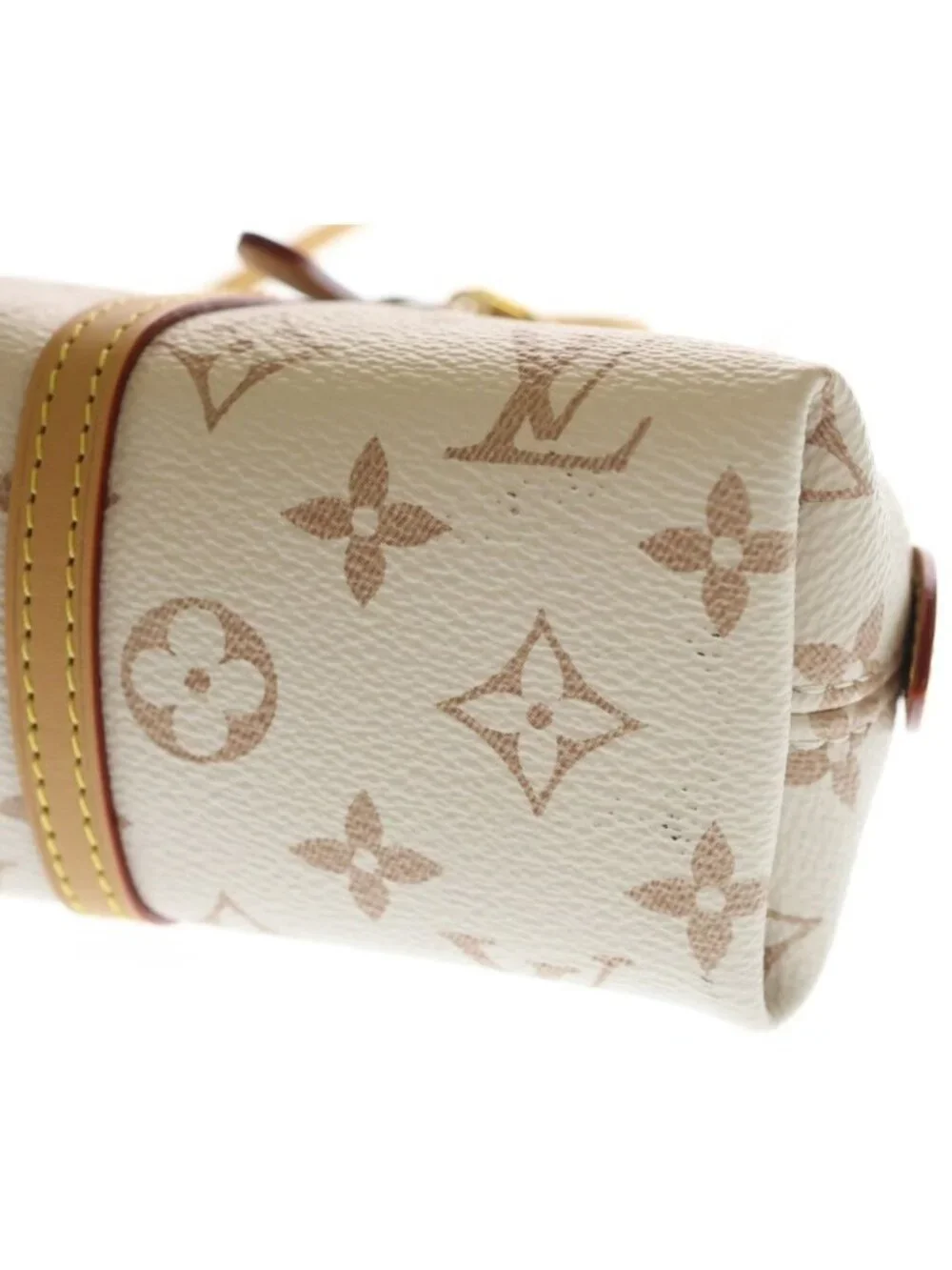 Louis Vuitton Monogram Dune Canvas Squire Handbag White Beige Leather East West